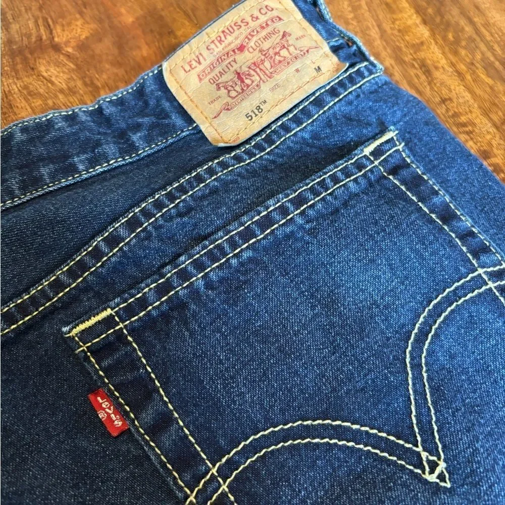 Levi’s 518 Mid Thigh High Rise Cut Off Premium Denim Shorts size 17